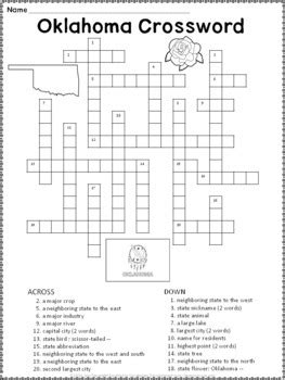City in. . Oklahoma city crossword